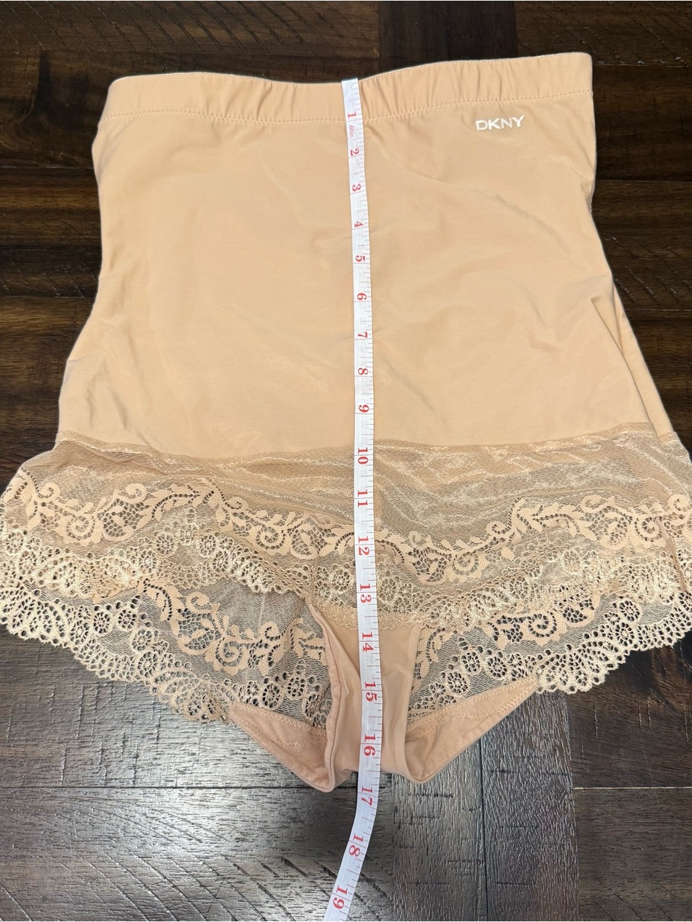 DKNY Nude High Waist Shaping Brief Panty Lace Trim Shapewear XL - Picture 6 of 6